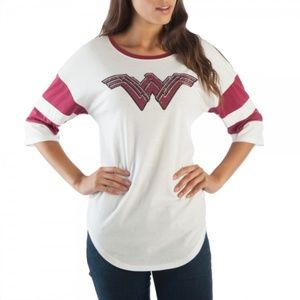 Wonder Woman White Strength Love Grace Raglan Tee